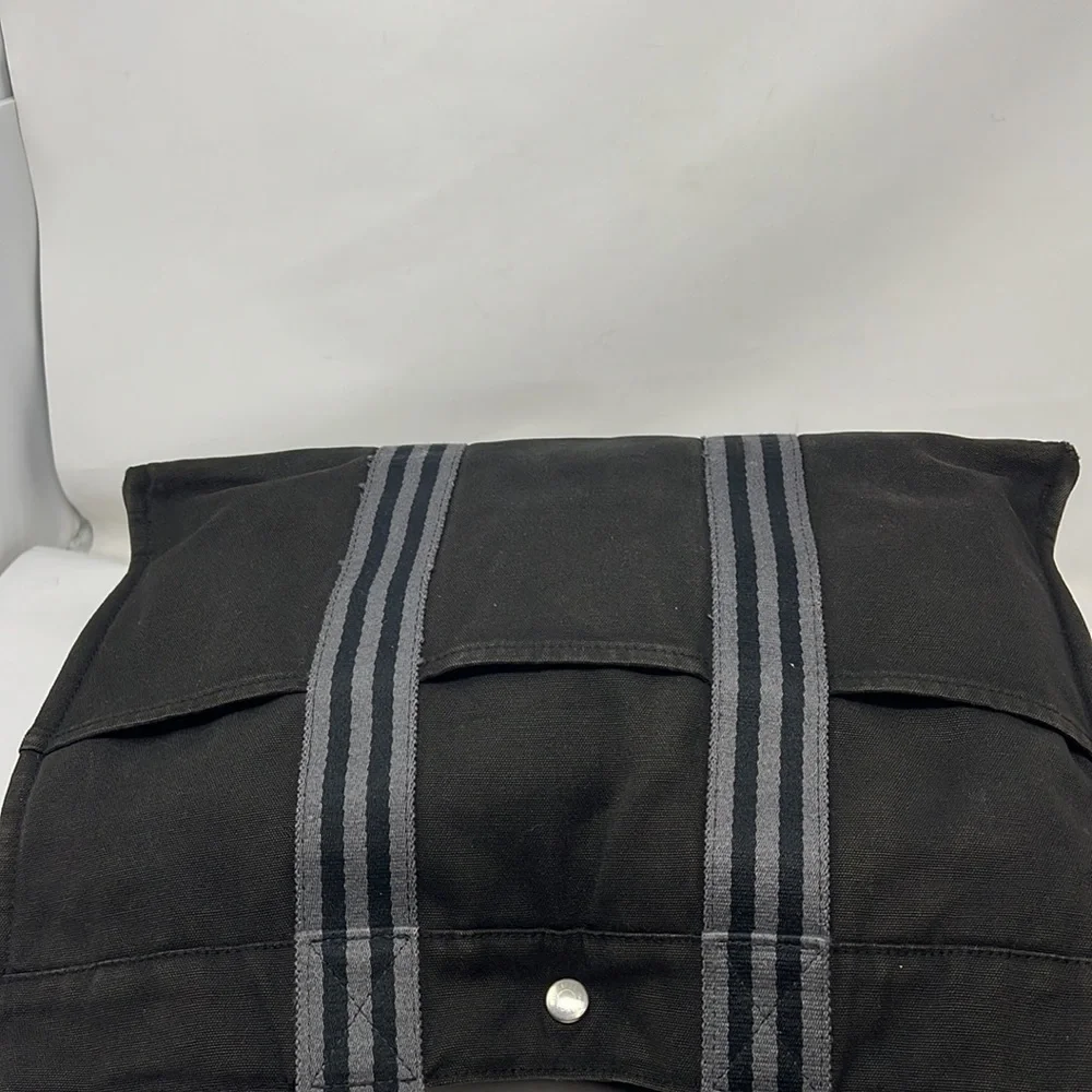 HERMÈS Toile Fourre-Tout MM Black Gray Tote - Picture 7 of 16